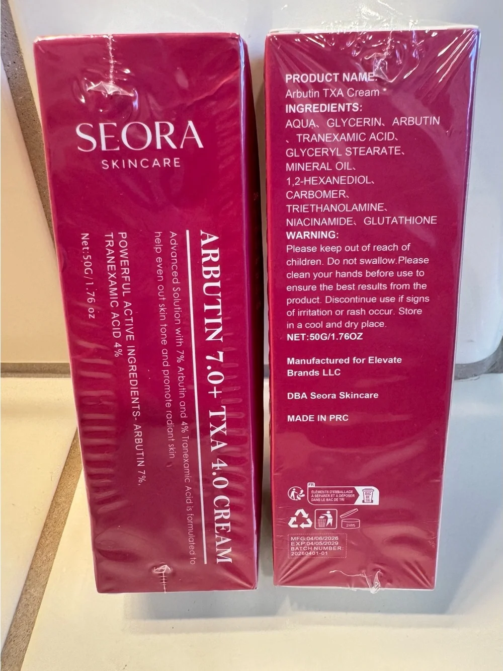 SEORA Skincare Arbutin 7.0 + TXA 4.0 Brightening Cream - Pink